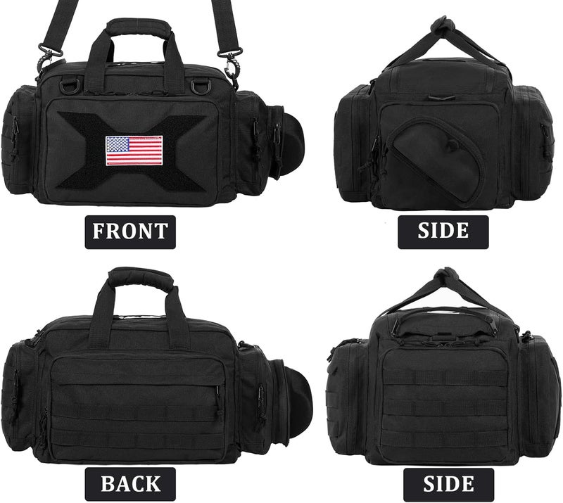 TRO&HOM Tactical Gun Bag for 4 Handguns - Pistol Shooting Range Bag With 15X Magazine Slots & Pockets for Ammo & Essentials - Padded Hunting & Sport Bag - Image 2